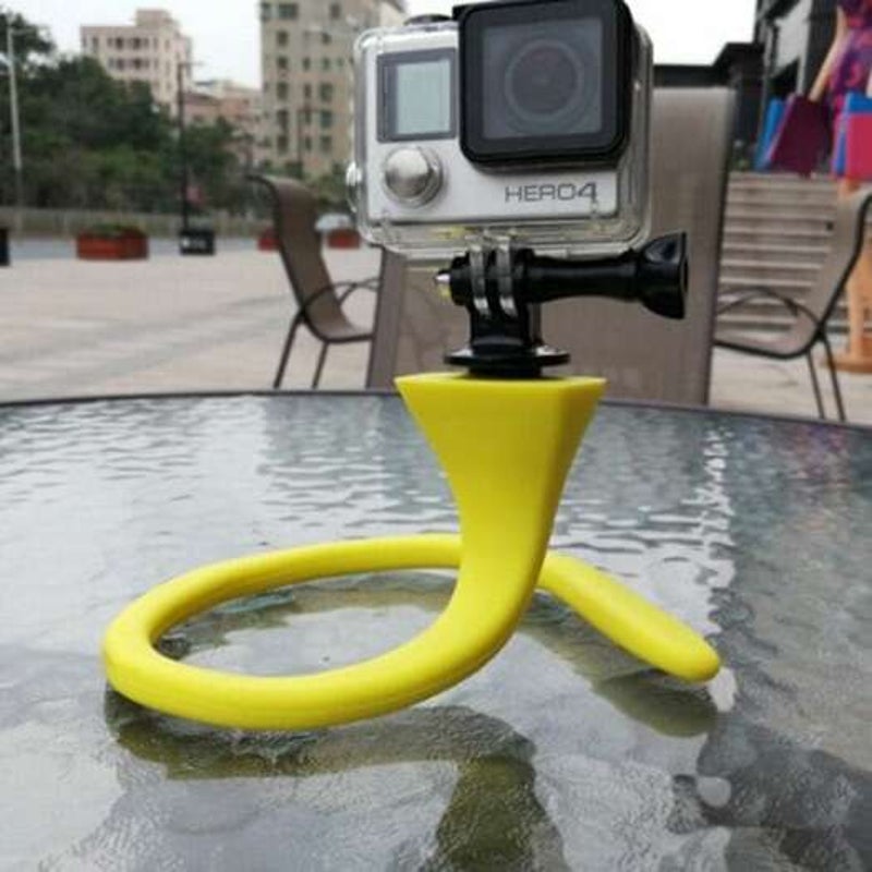 Desktop Bedside Car Bicycle Flexible Phone Holder Bracket Folding Caterpillars Snake Shape For Live Selfie Yellow