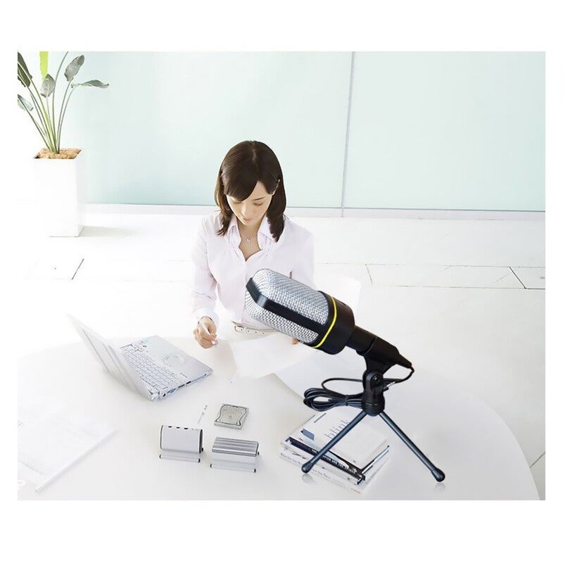 Condenser Microphone Professional 3.5Mm Wired Capacitive With Tripod Stand