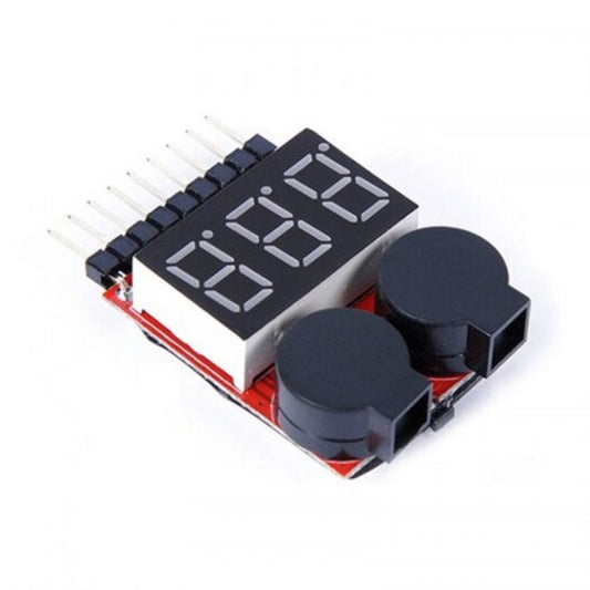 Digital 2 In1 Low Buzzer Alarm 1S 8S Lipo On Rc Voltage Meter Monitor Tester Black