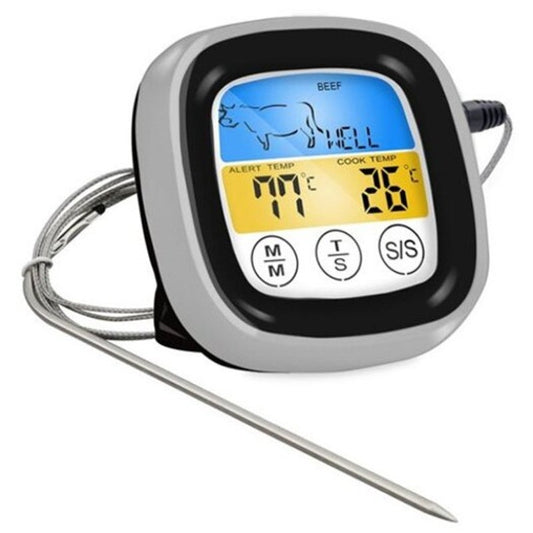 Digital Electronic Food Meat Thermometer Bbq Grill Temperature Probe Kitchen Cooking Tool With Lcd Backlight Screen Blac