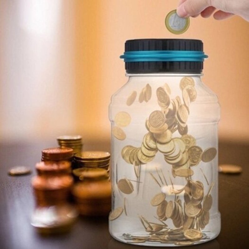 Digital Lcd Screen Automatically Counts Piggy Bank Milk White Eur