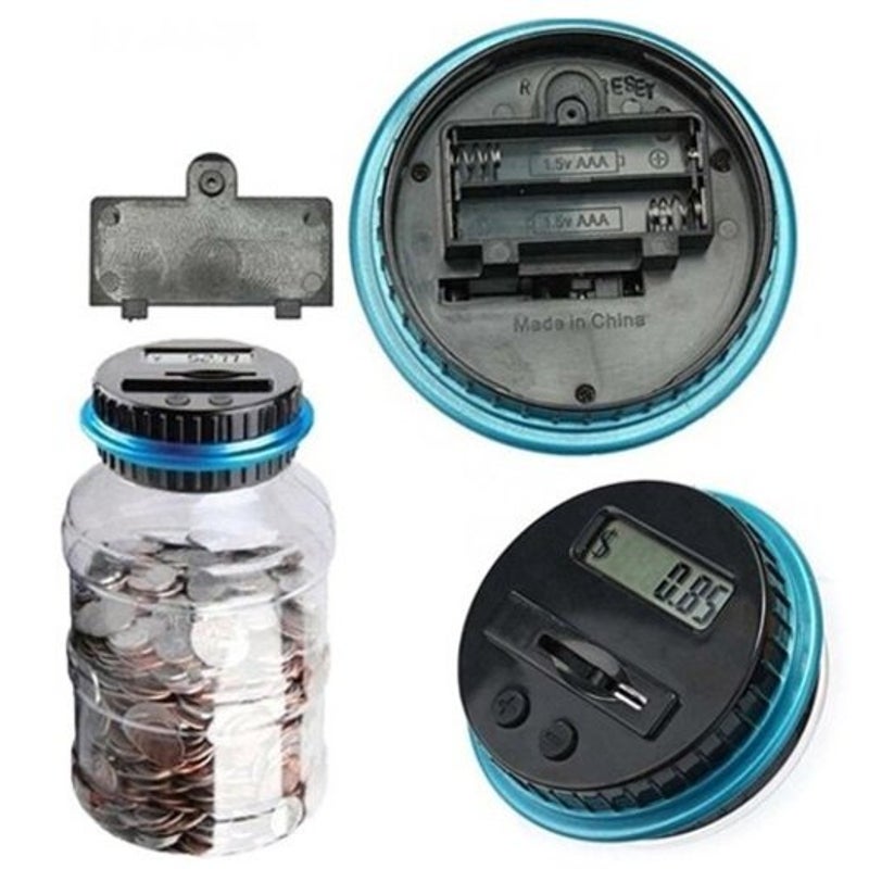 Digital Lcd Screen Automatically Counts Piggy Bank Milk White Eur