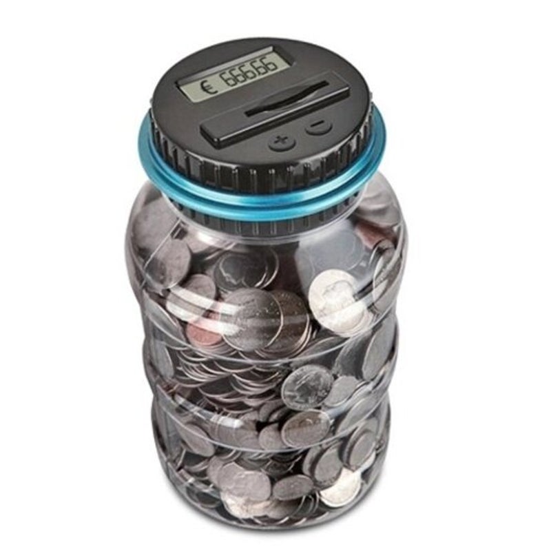Digital Lcd Screen Automatically Counts Piggy Bank Milk White Eur
