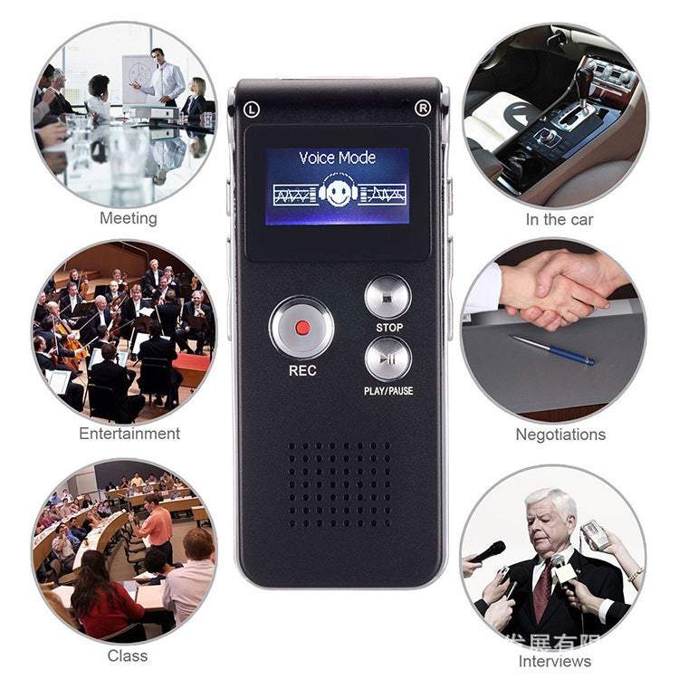 Sound Recorders Digital Voice Activated For Lectures Meetings Audio Mini Dictaphone With Mp3 Player