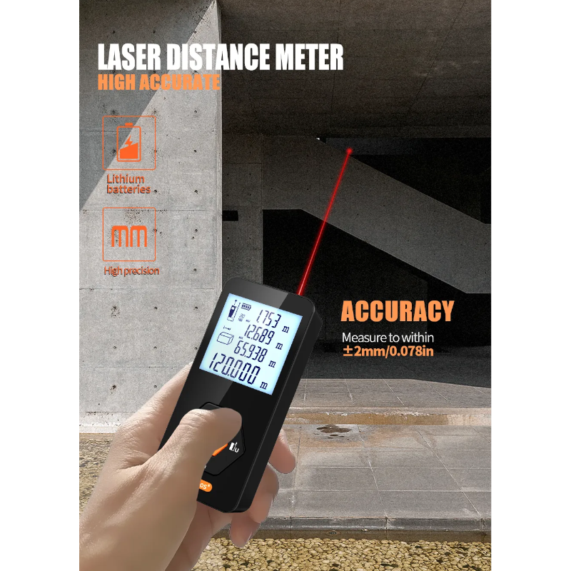 Digital Rangefinder 120M Distance Meter Laser Tape Measure