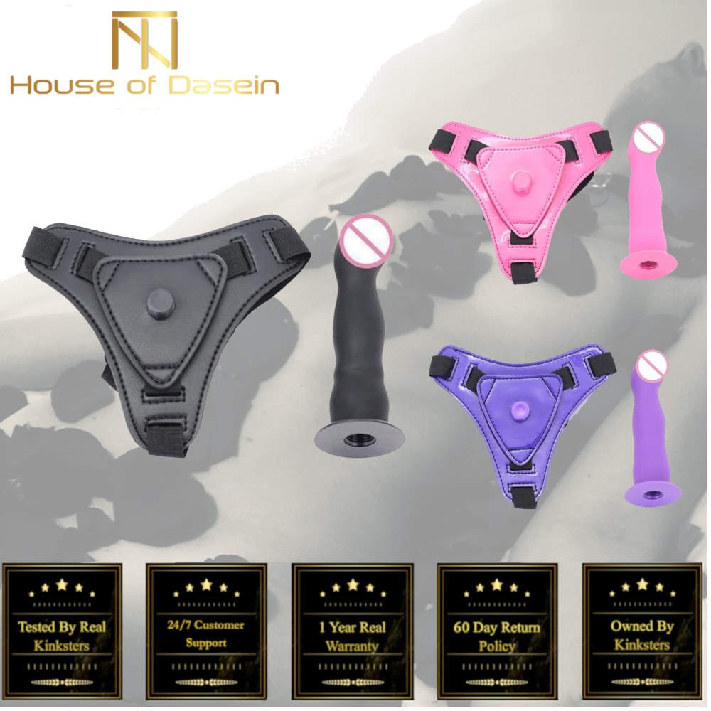 Dildo With Harness Strapon Panties Purple Pink Black Dong