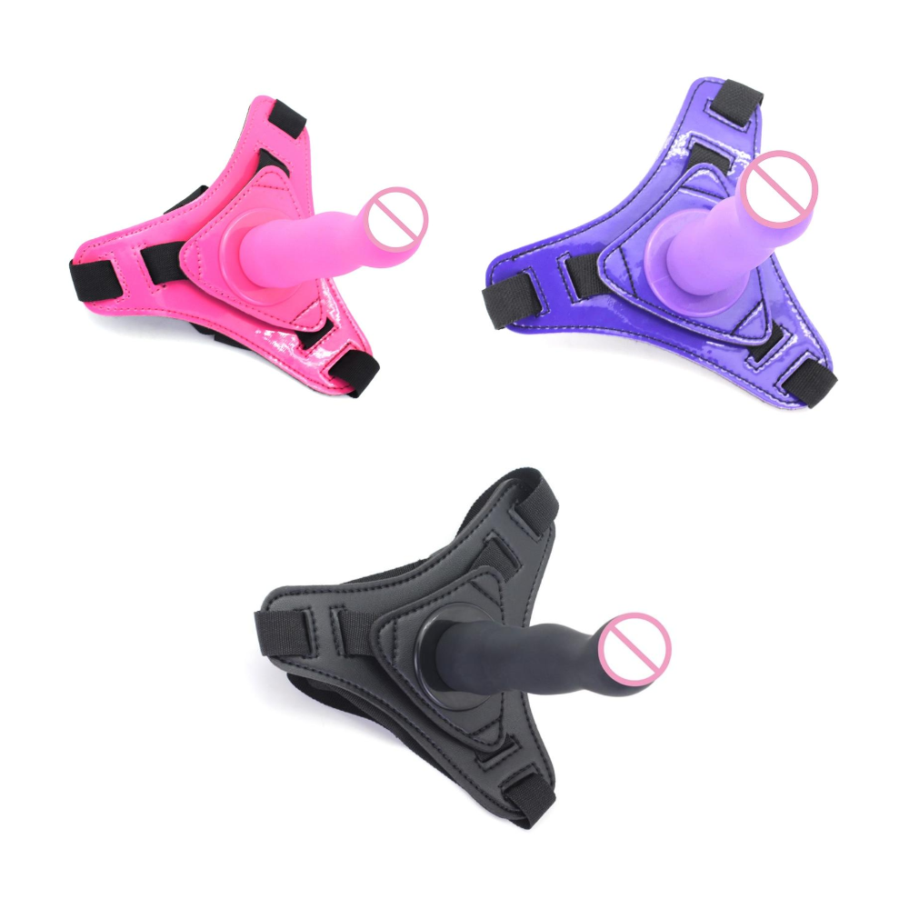 Dildo With Harness Strapon Panties Purple Pink Black Dong