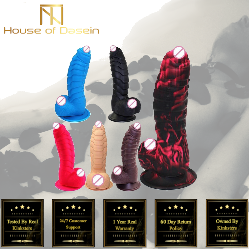Dinosaur Scales Dildo With Suction Cup Monster Dong Cock And Balls Masturbation