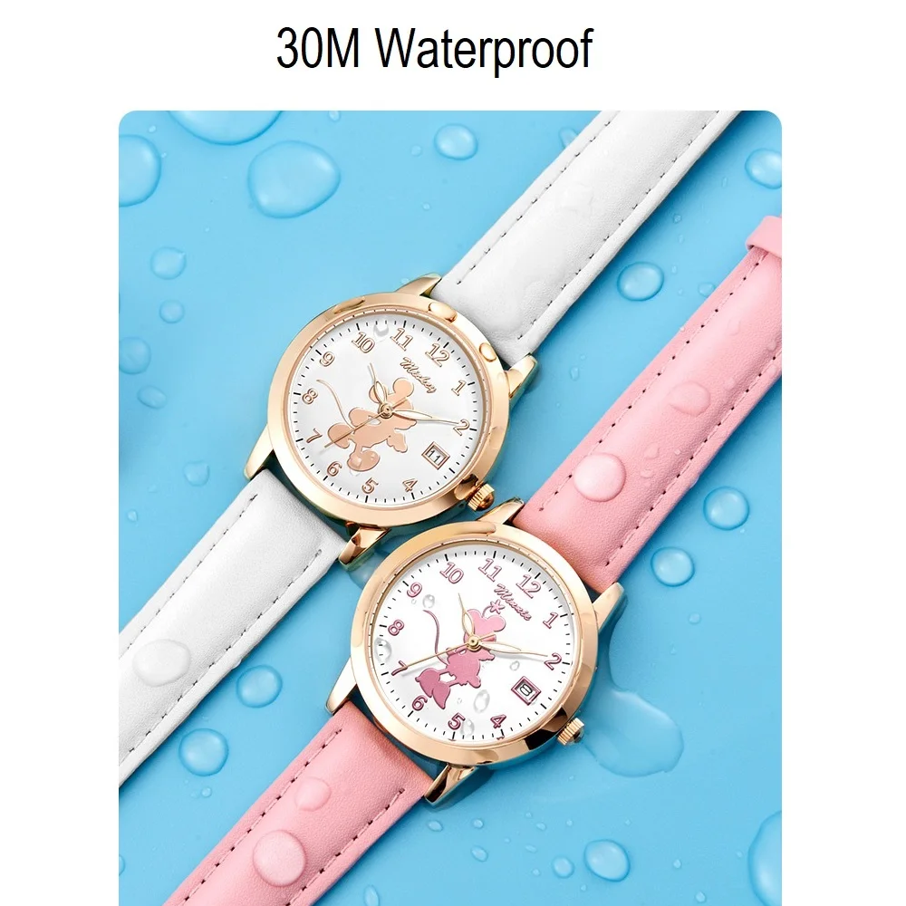 Veile Studios Minnie Mouse Kids Girl Cute Beautiful Quartz Wristwatch Lady Clocks Children Watch