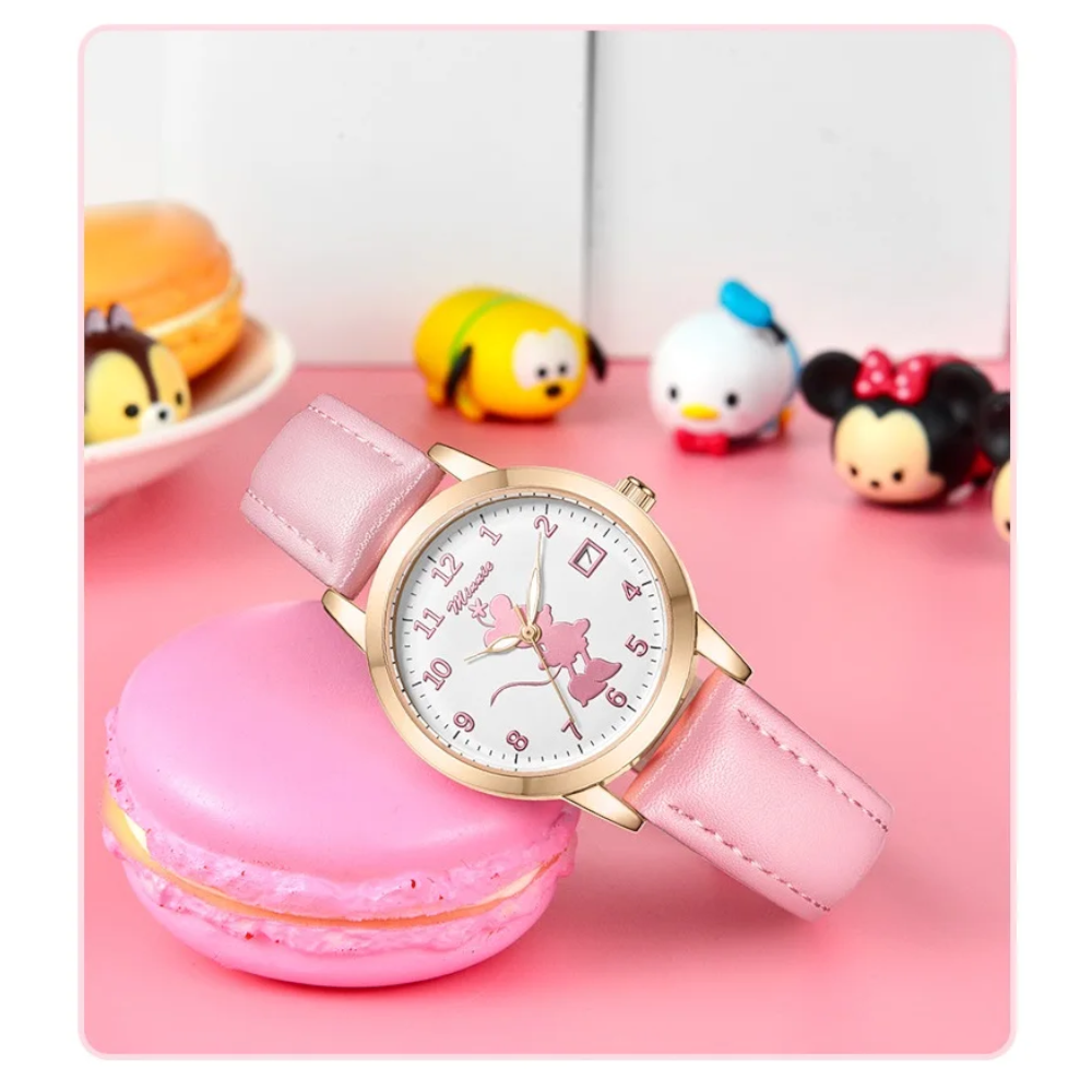 Veile Studios Minnie Mouse Kids Girl Cute Beautiful Quartz Wristwatch Lady Clocks Children Watch