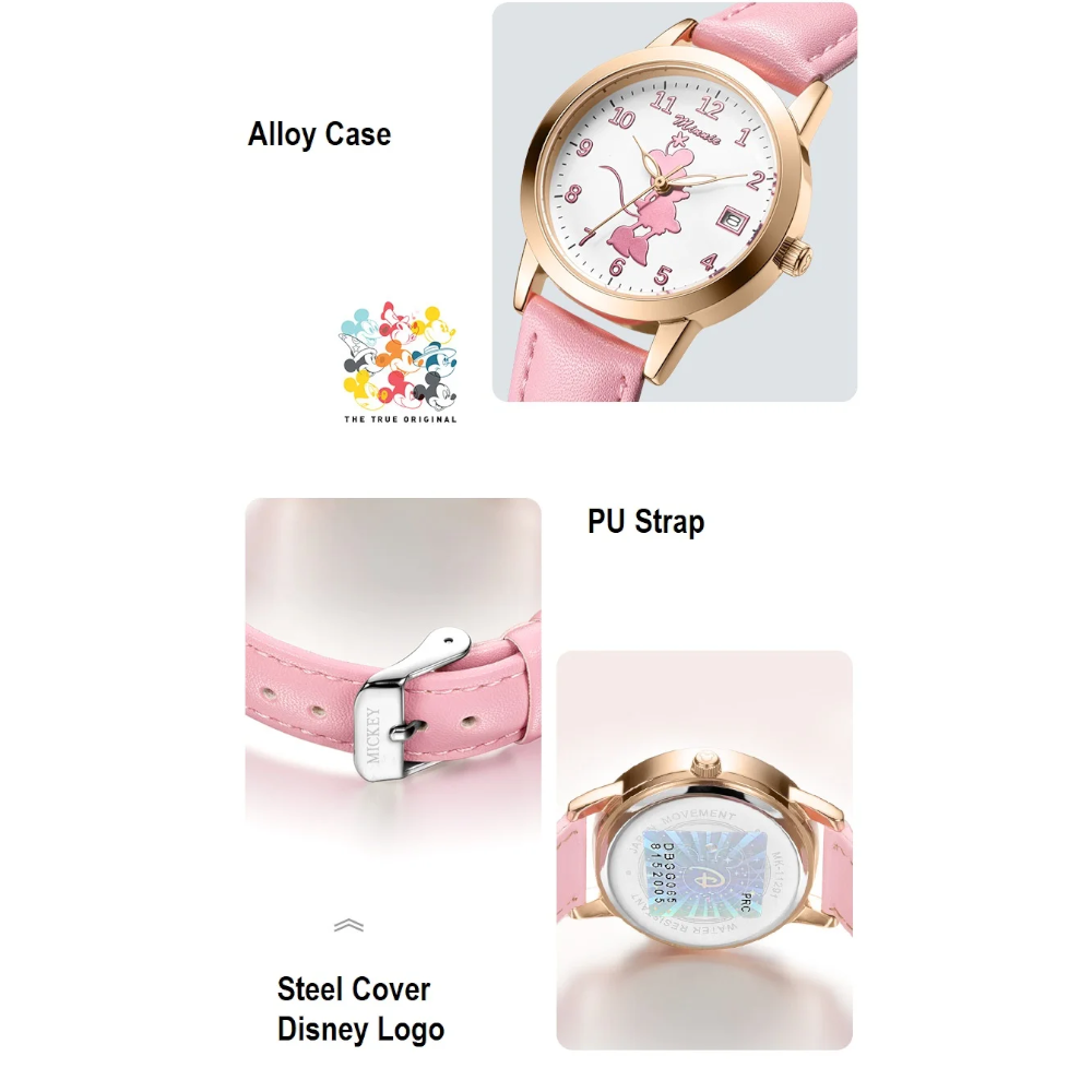 Veile Studios Minnie Mouse Kids Girl Cute Beautiful Quartz Wristwatch Lady Clocks Children Watch