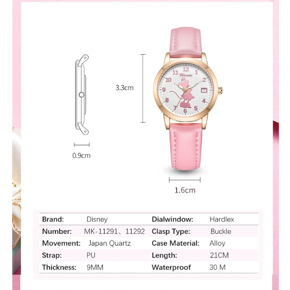 Veile Studios Minnie Mouse Kids Girl Cute Beautiful Quartz Wristwatch Lady Clocks Children Watch