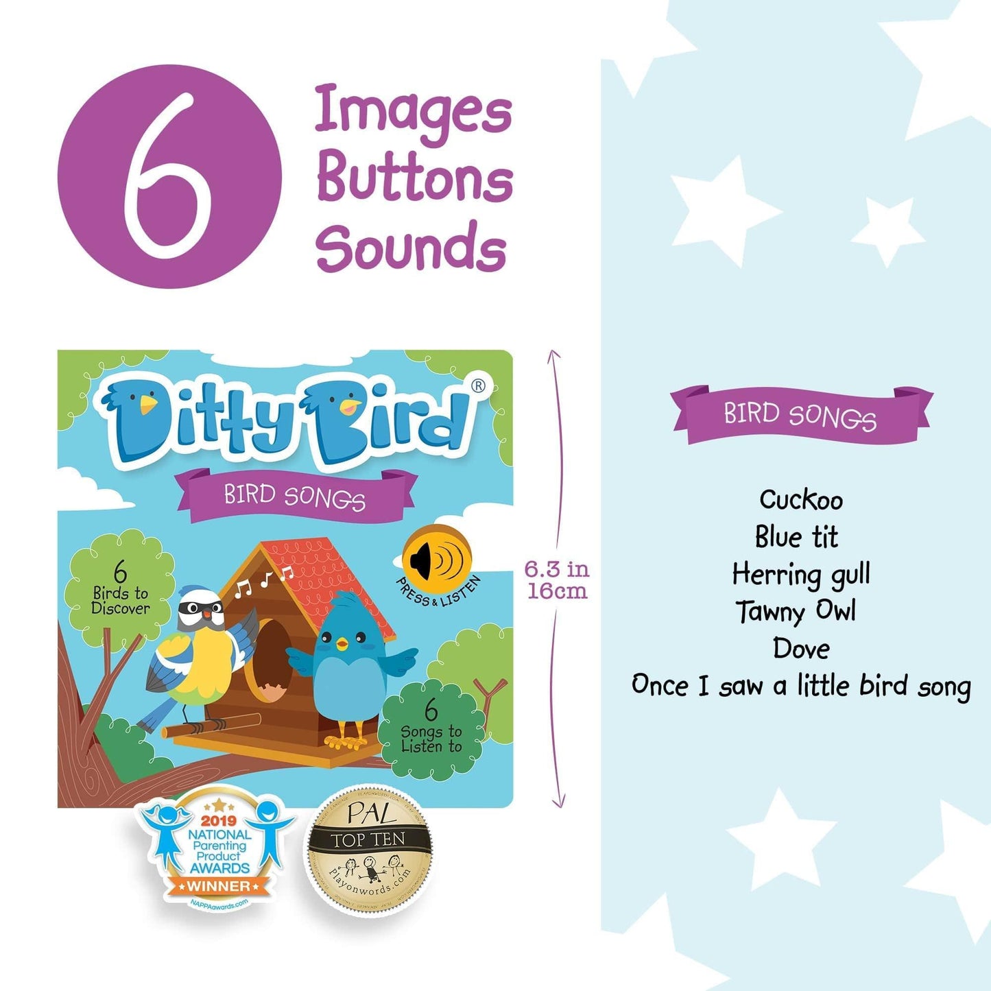 Ditty Bird Songs Baby Learning Book With Calls And Rhyme