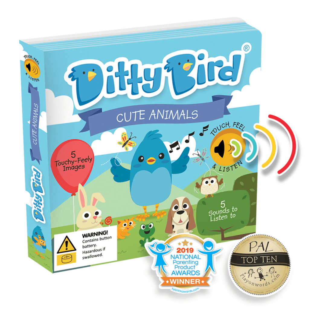 Ditty Bird Cute Animals Interactive Sensory Sound Book For Toddlers Language Development