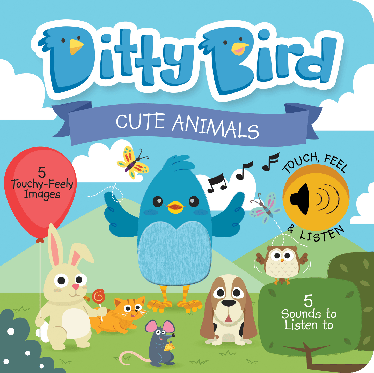 Ditty Bird Cute Animals Interactive Sensory Sound Book For Toddlers Language Development