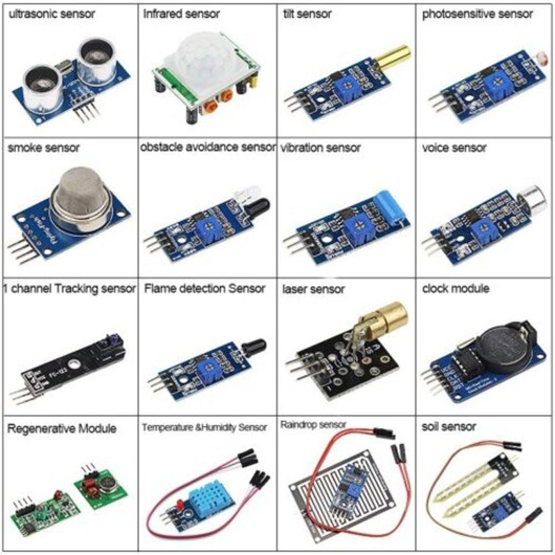 Diy 16 In Sensor Module Kit For Arduino R3 Mega2560 Nano Raspberry Pi Multi Set