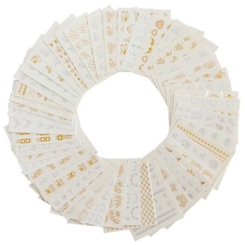 Diy Decoration Nail Sticker Gold And Silver Embossed 30Pcs Multi B