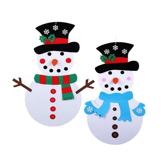 Diy Felt Christmas Snowman Set Decoration Handmade Ornament