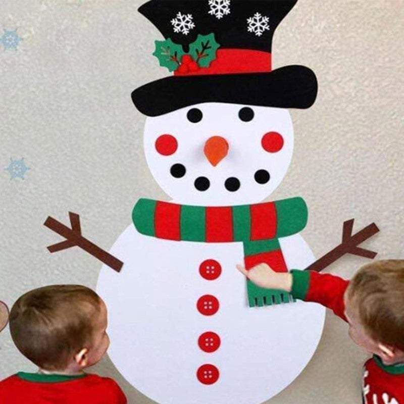 Diy Felt Christmas Snowman Set Decoration Handmade Ornament