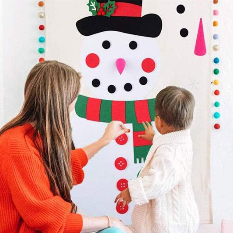 Diy Felt Christmas Snowman Set Decoration Handmade Ornament