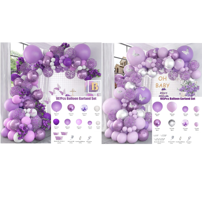 Butterfly Balloons Garland Arch Kit Purple Birthday Party Wedding Decor
