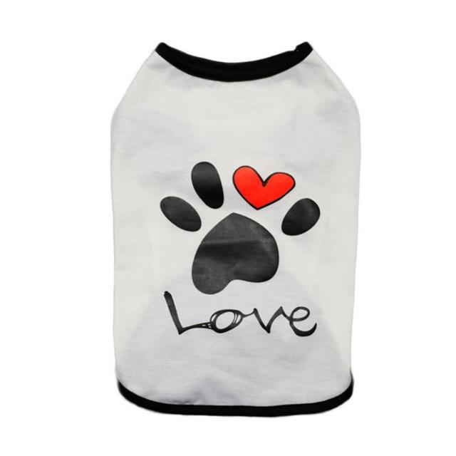 Printed Love Dog Tee Pet Clothing