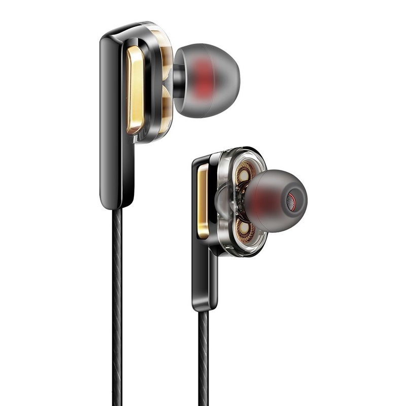 Double Moving Coil 3.5Mm Wired In Ear Headphone With Storage Box Golden