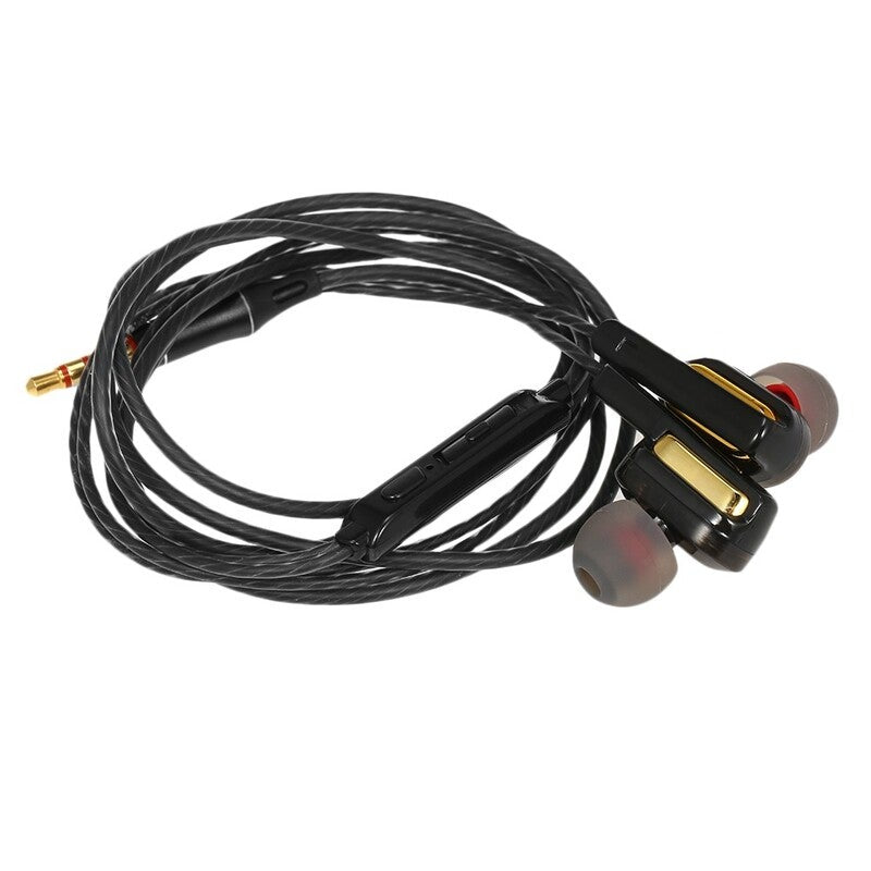Double Moving Coil 3.5Mm Wired In Ear Headphone With Storage Box Golden