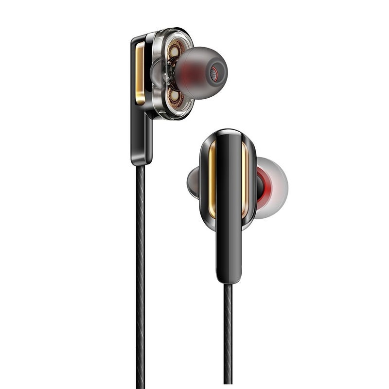 Double Moving Coil 3.5Mm Wired In Ear Headphone With Storage Box Golden