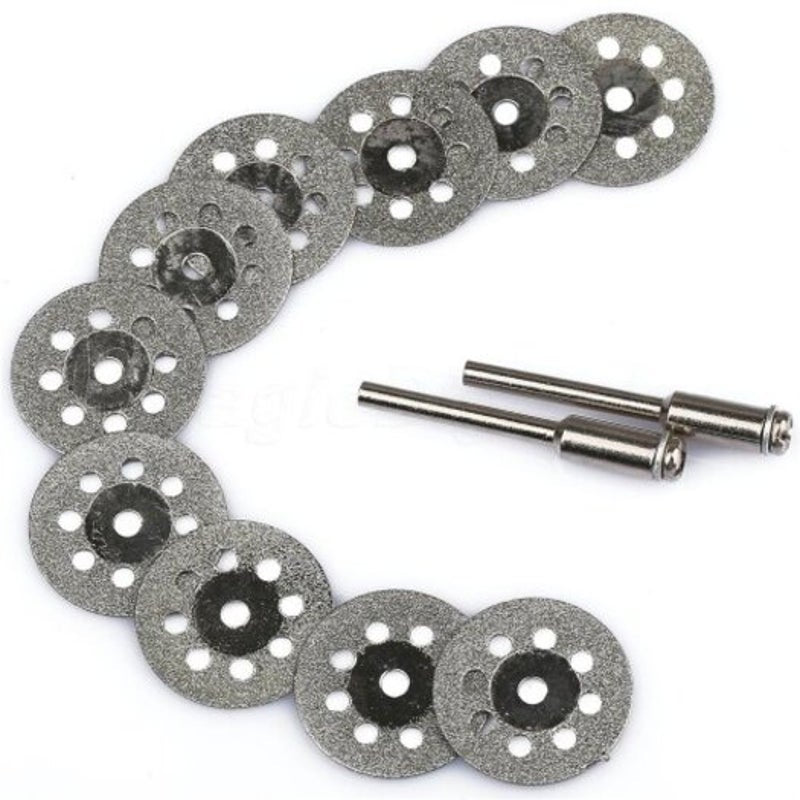 Double Sided Diamond Cutting Discs 10 Pcs Silver 25Mm