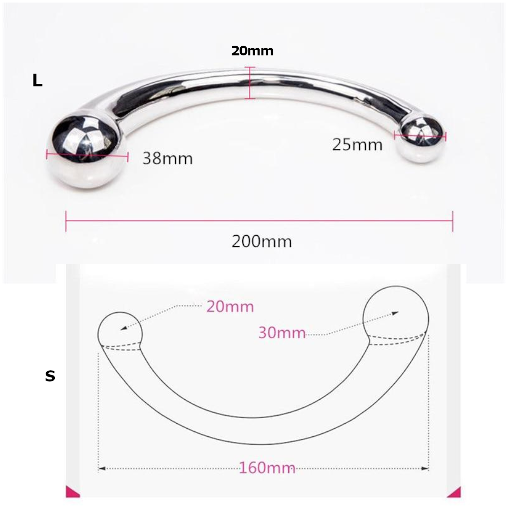 Double Ended Stainless Steel Butt Plug Dildo Metal Anal Bead Balls
