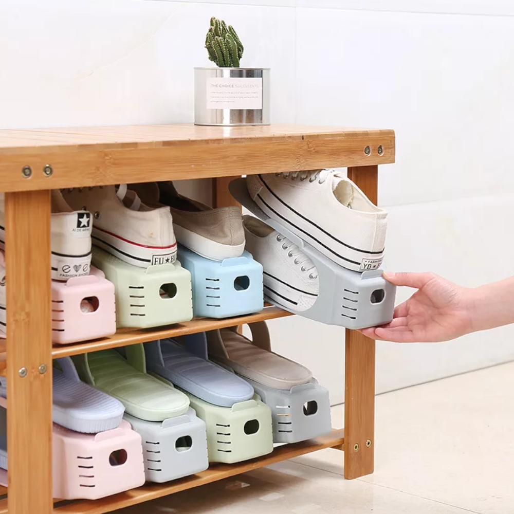 Double Layer Shoe Rack Bracket Cabinet Shoes Storage Shoebox