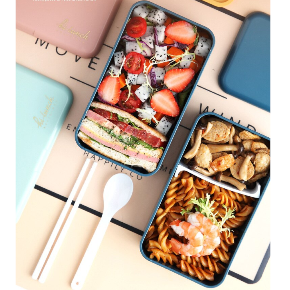 Double Layer Separated Bento Box Portable Microwave Food Lunchbox