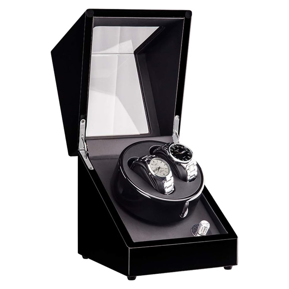 Double Watch Automatic Winding Box Mechanical Device With Led