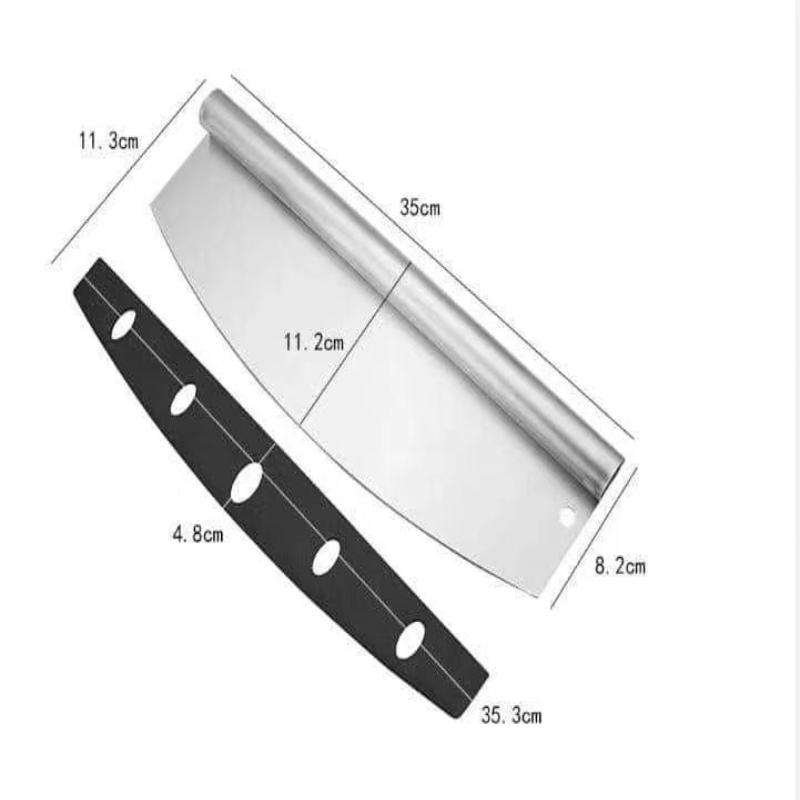35 X 11 Inch Stainless Steel Pizza Cutter With Protective Cover Kitchen Tool