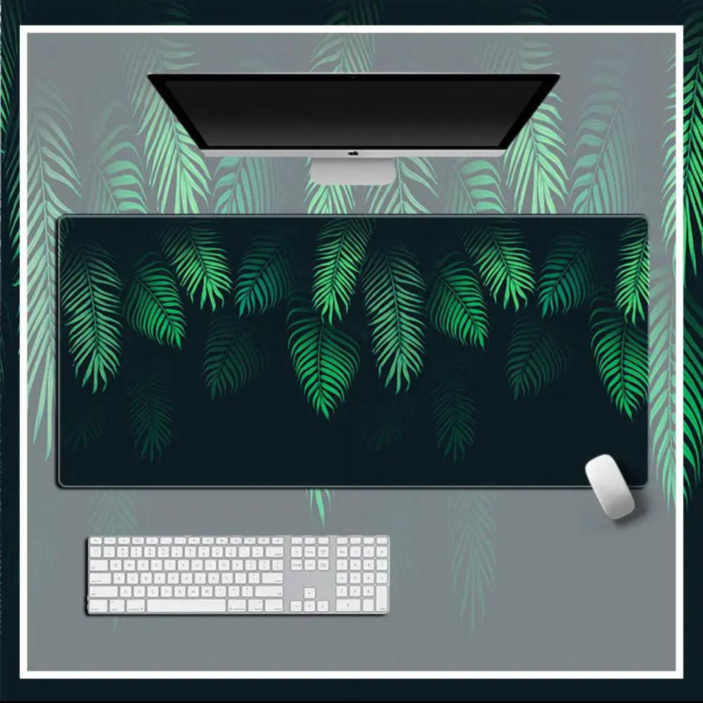 Mouse Pad Green 300X600x2mm Leaves Non Slip Rubber Mat For Computers Laptops