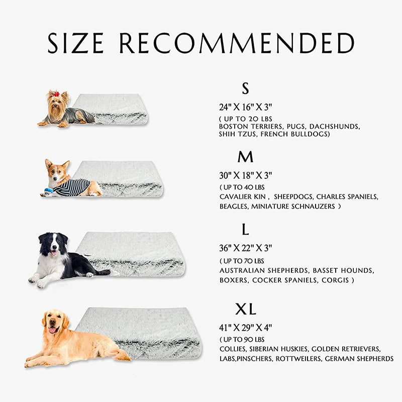 Pet Bed Red Removable Calming Soft Plush Cushion Mat