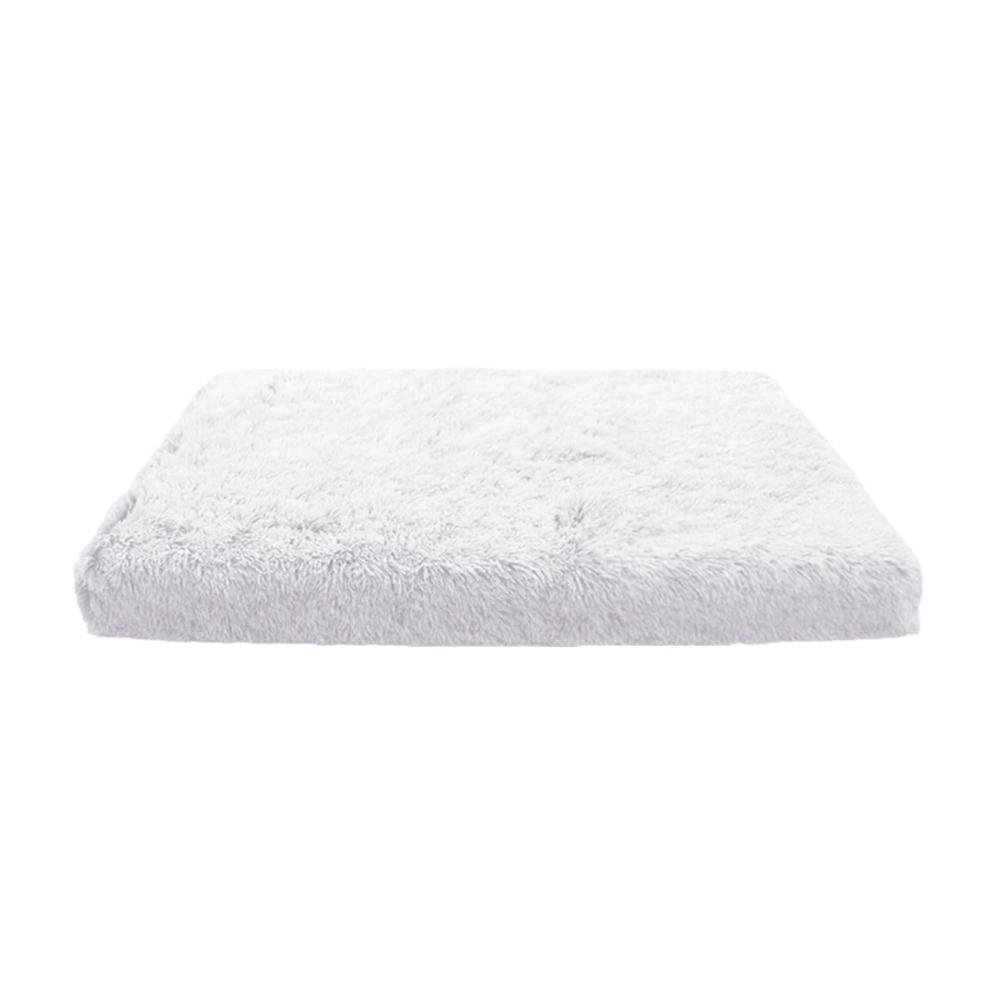 Pet Bed White Removable Calming Soft Plush Cushion Mat