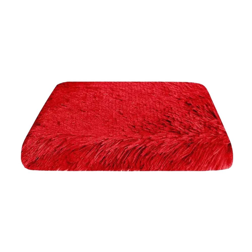 Pet Bed Red Removable Calming Soft Plush Cushion Mat
