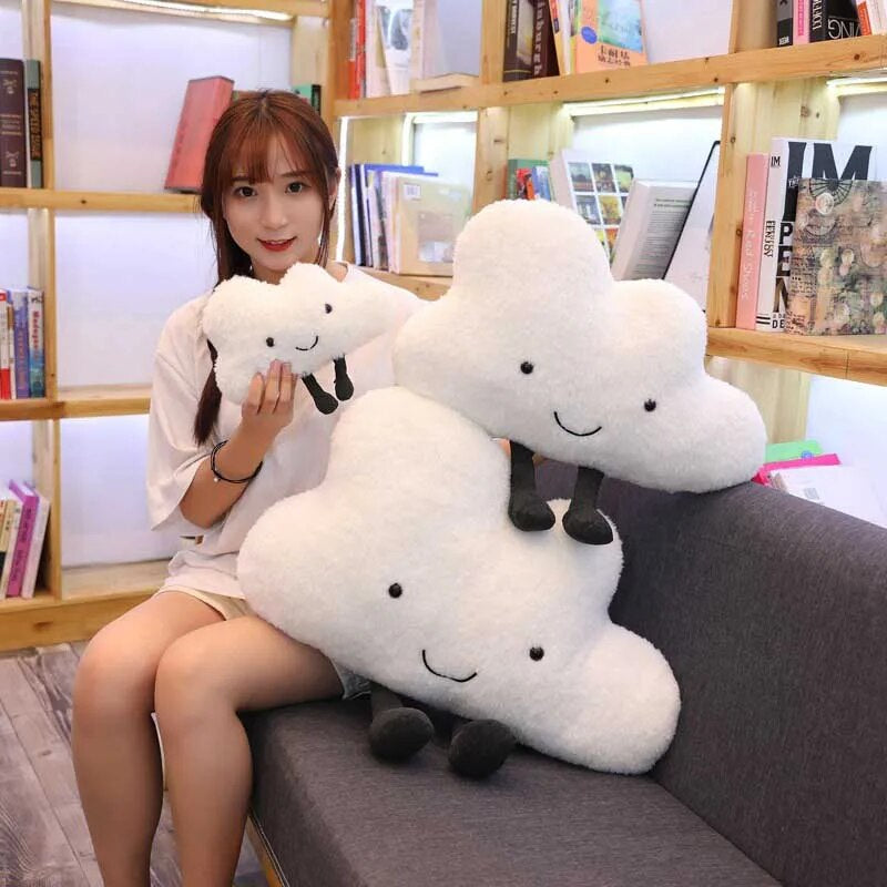 Plush Cloud Shape Pillow With Legs Soft Cushion For Decor Comfort