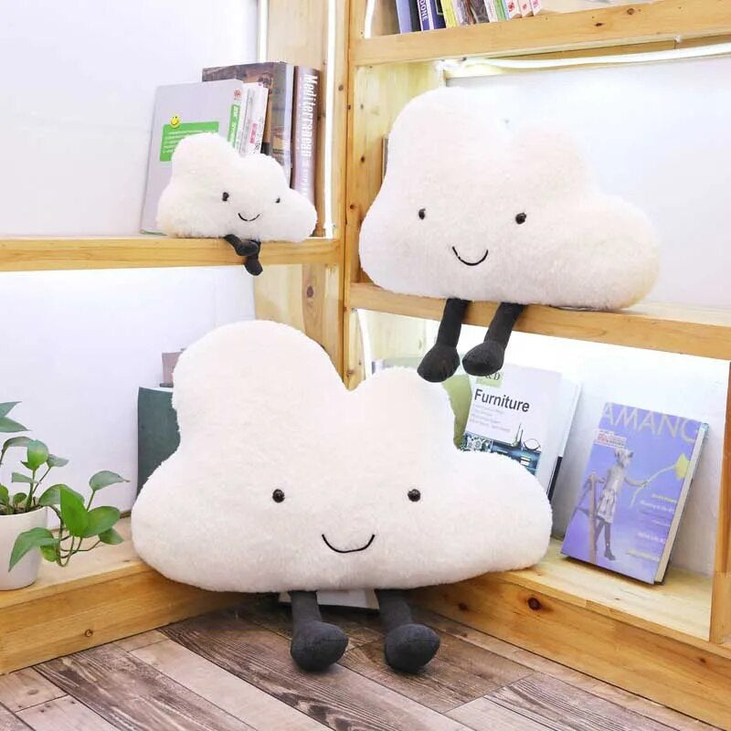 Plush Cloud Shape Pillow With Legs Soft Cushion For Decor Comfort
