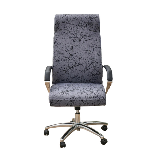 Office Chair Cover Dark Grey Scratch Design Medium Non Slip Rotating Seat Case Universal Armrest Protector For Business