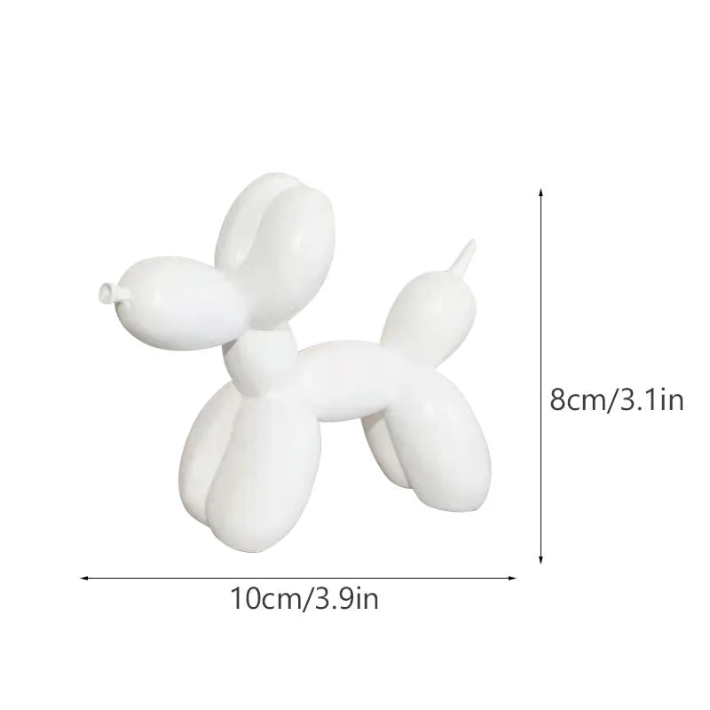Figurine Nordic Balloon Dog White Small Resin Sculptures For Living Room Decor