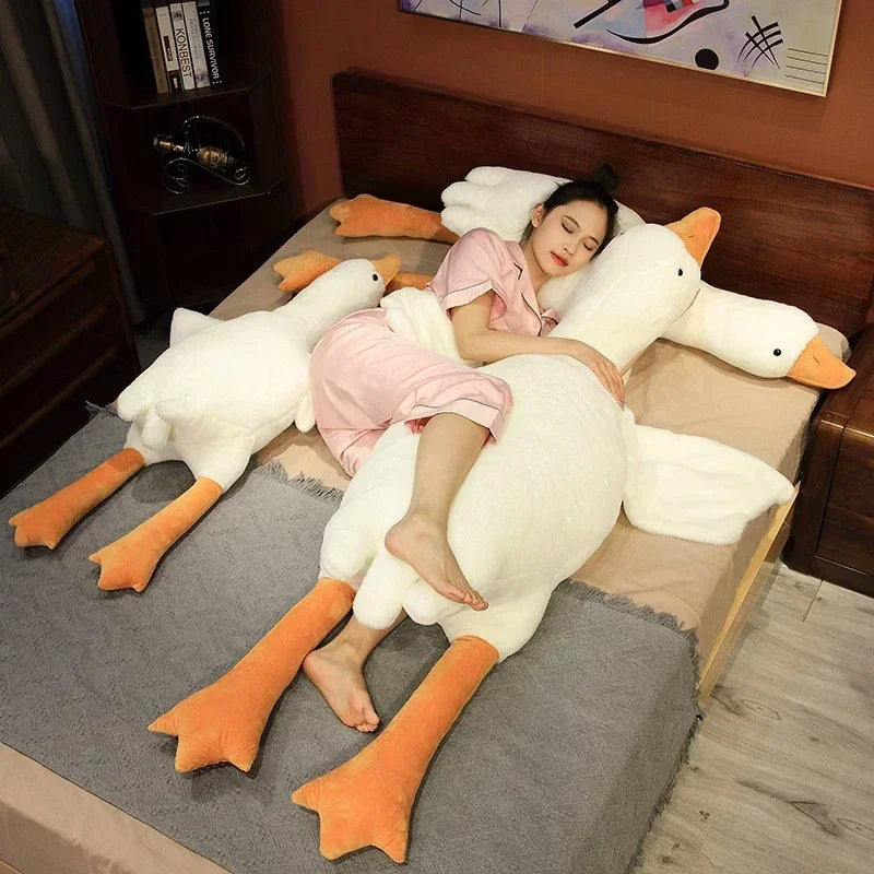 Side Sleep Body Pillow Huge White Goose Stuffed Animal Sleeping 130 Centimetre