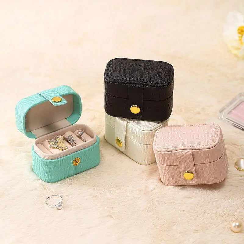 Veile Studios Jewelry Storage Mini Ring Box Portable Organizer Display Travel Gift Case Leather