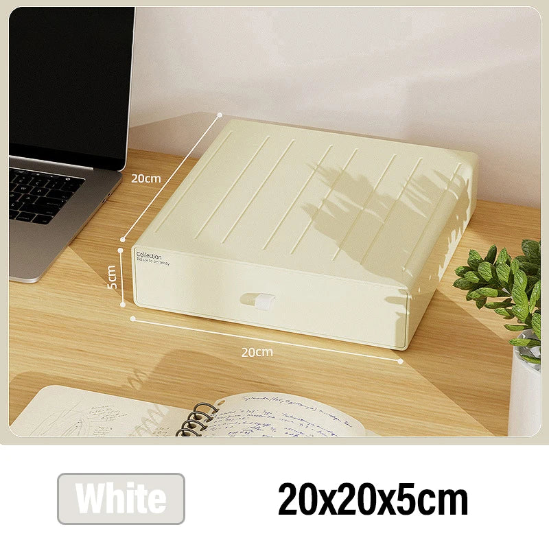 Storage Box White 20X20x5cm Desktop Stackable Drawer Type Organizer