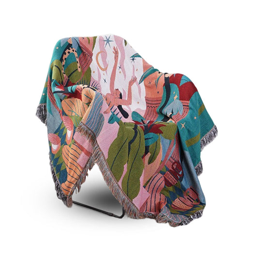 Blue Blanket Multi Function Forest Dancer Throw Two Sides Sofa Covers 130 By 160 Centimetre