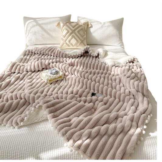 Brown Tuscan Faux Fur Weighted Blanket 120X150cm For Autumn Winter Warmth