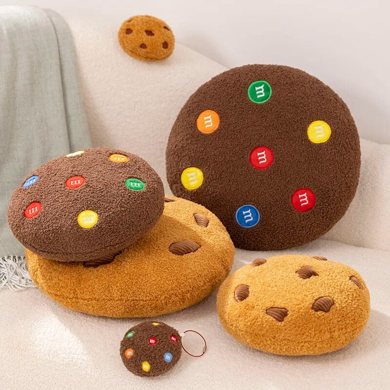 Plush Pillow Light Brown Chocolate Cookies Biscuit Shape Stuffed Soft Cushion
