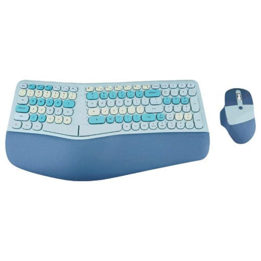 Bluetooth Keyboard Mouse Combo Set Ergonomic Wireless Portable Device